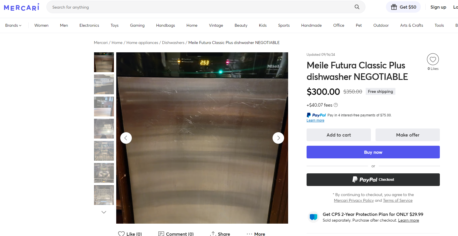 Meil Futura Classic Plus dishwasher Negotiable