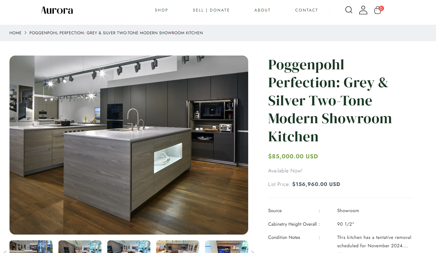 Grey and Silver Two Tone Modern Showroom Kitchen